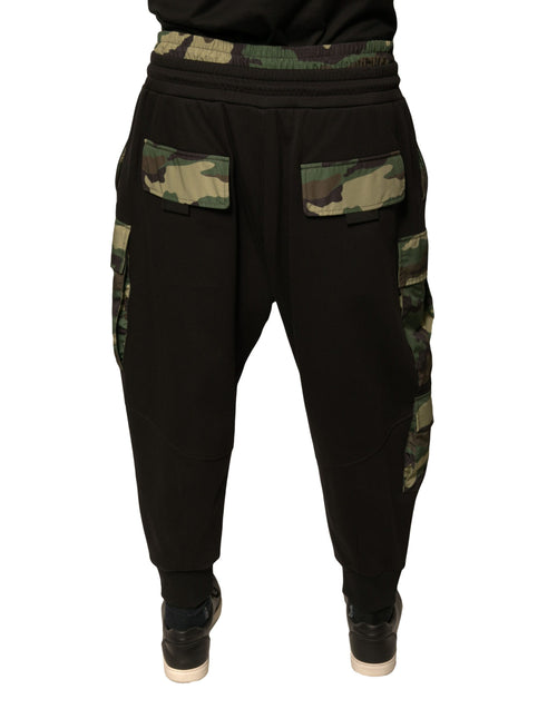 Dolce & Gabbana Black Camouflage Cotton Jogger Cargo Pants - ClickThatClicks 