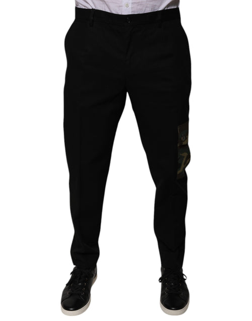 Dolce & Gabbana Black Cotton Men Cargo Casual Pants - ClickThatClicks 