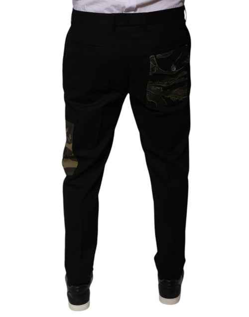 Dolce & Gabbana Black Cotton Men Cargo Casual Pants - ClickThatClicks 