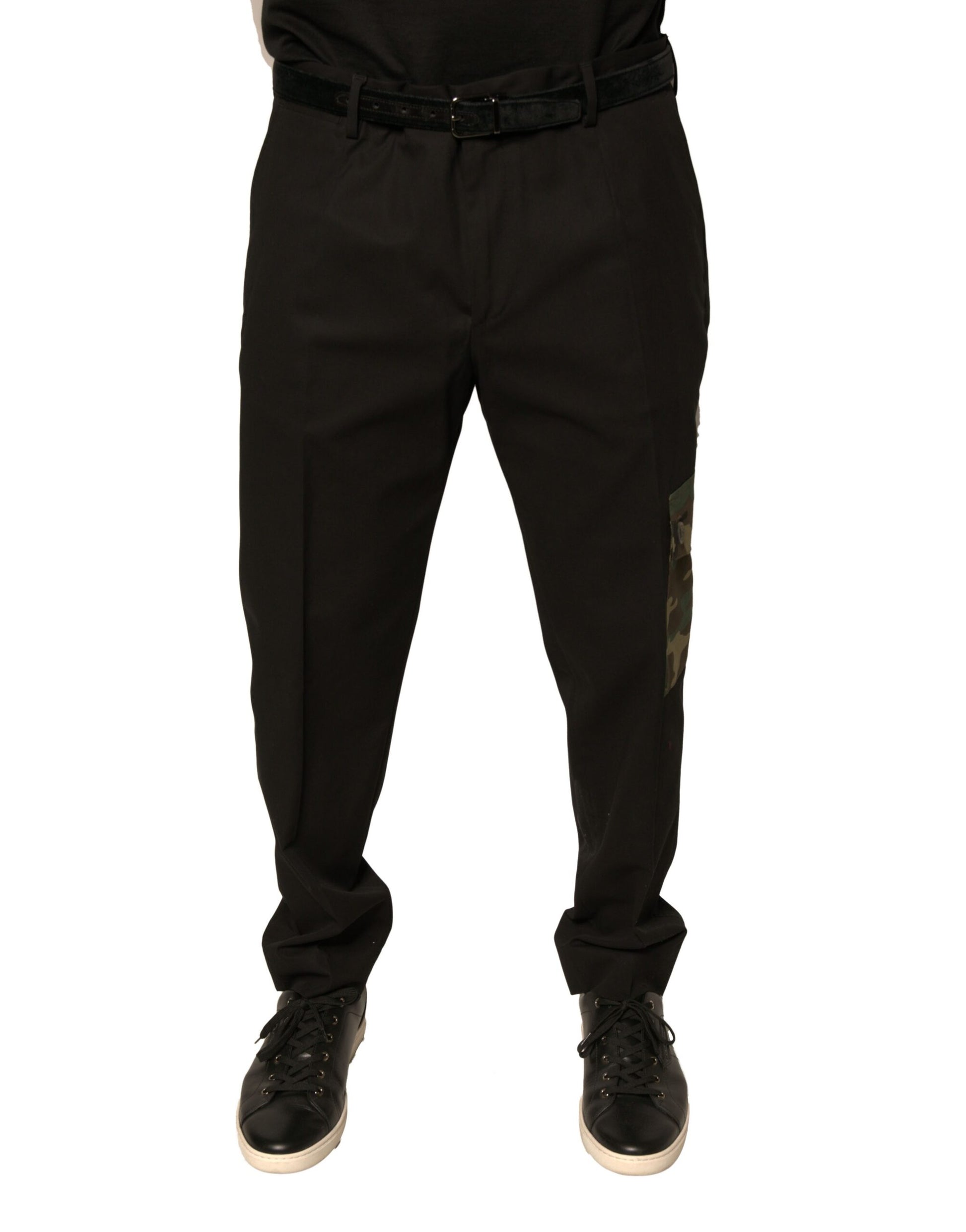 Dolce & Gabbana Black Cotton Men Cargo Casual Pants - ClickThatClicks 