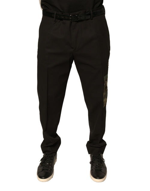 Dolce & Gabbana Black Cotton Men Cargo Casual Pants - ClickThatClicks 