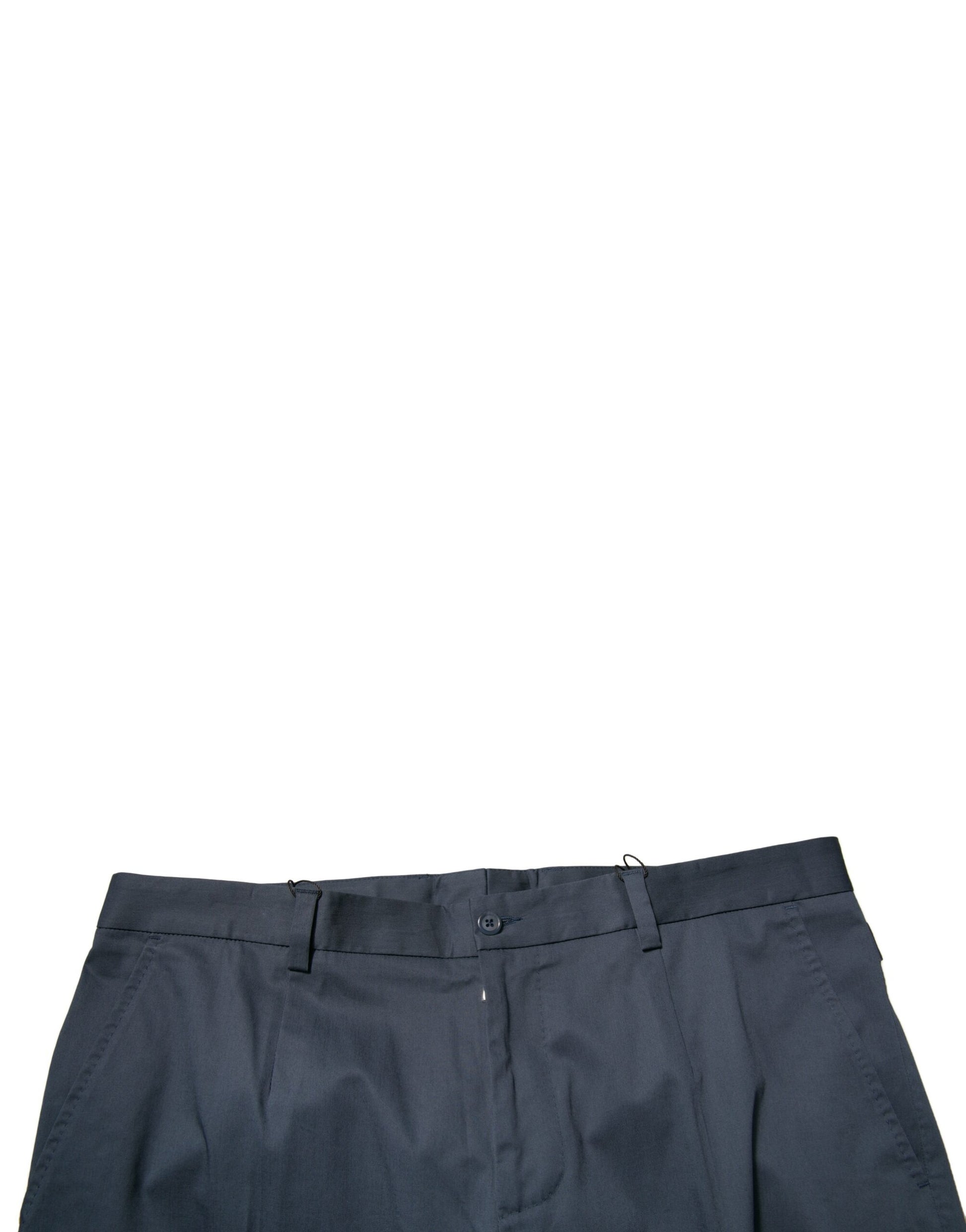 Dolce & Gabbana Dark Blue Cotton Stretch Skinny Men Dress Pants - ClickThatClicks 