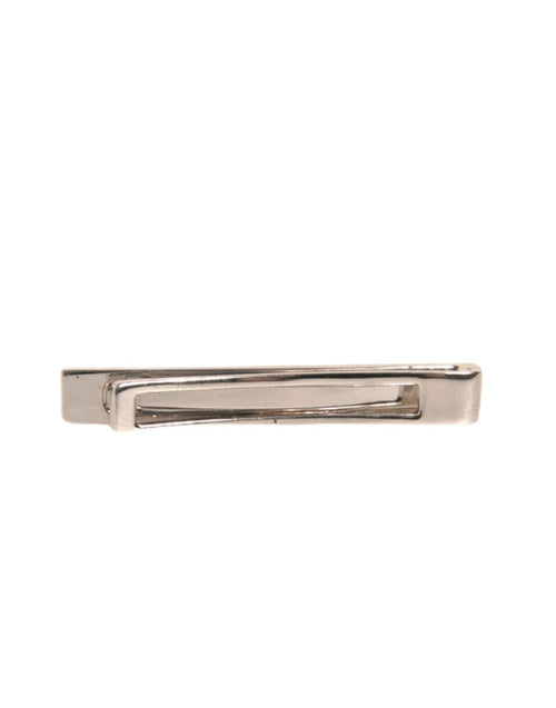 Dolce & Gabbana Silver Tone Brass Logo Branded Tie Clip Bar - ClickThatClicks 
