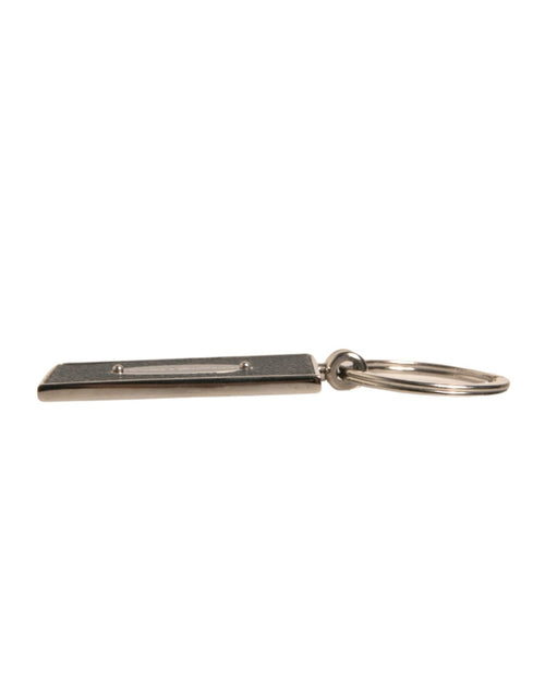 Dolce & Gabbana Black Leather Logo Metal Ring Keychain Keyring - ClickThatClicks 