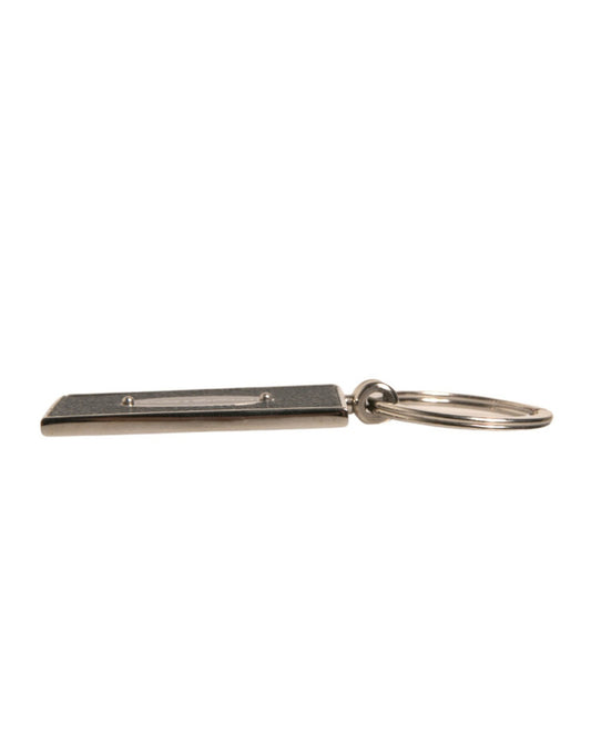 Dolce & Gabbana Black Leather Logo Metal Ring Keychain Keyring - ClickThatClicks 