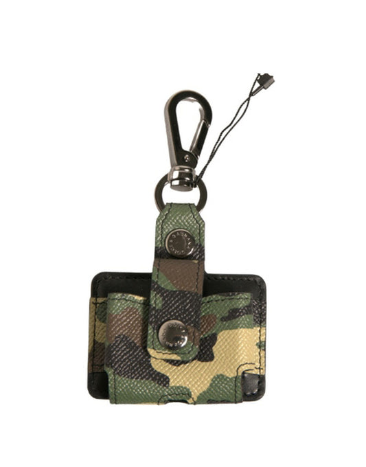 Dolce & Gabbana Multicolor Camouflage Leather Metal Airpods Case - ClickThatClicks 