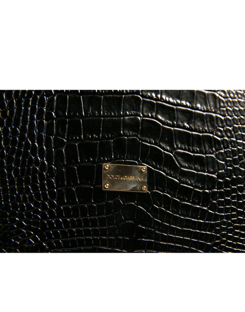 Dolce & Gabbana Elegant Black Leather Logo Plaque Holder Catalogue Case - ClickThatClicks 