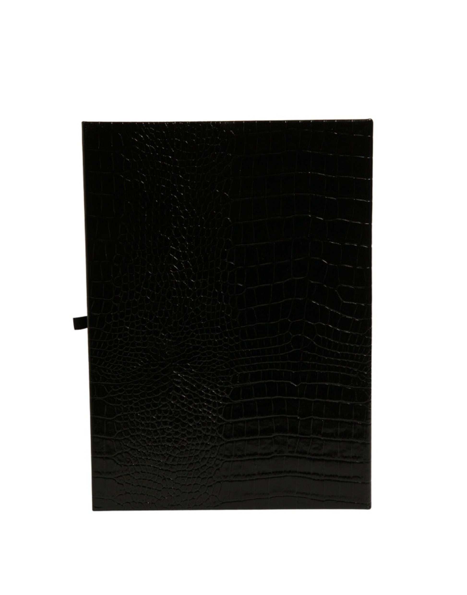 Dolce & Gabbana Elegant Black Leather Logo Plaque Holder Catalogue Case - ClickThatClicks 