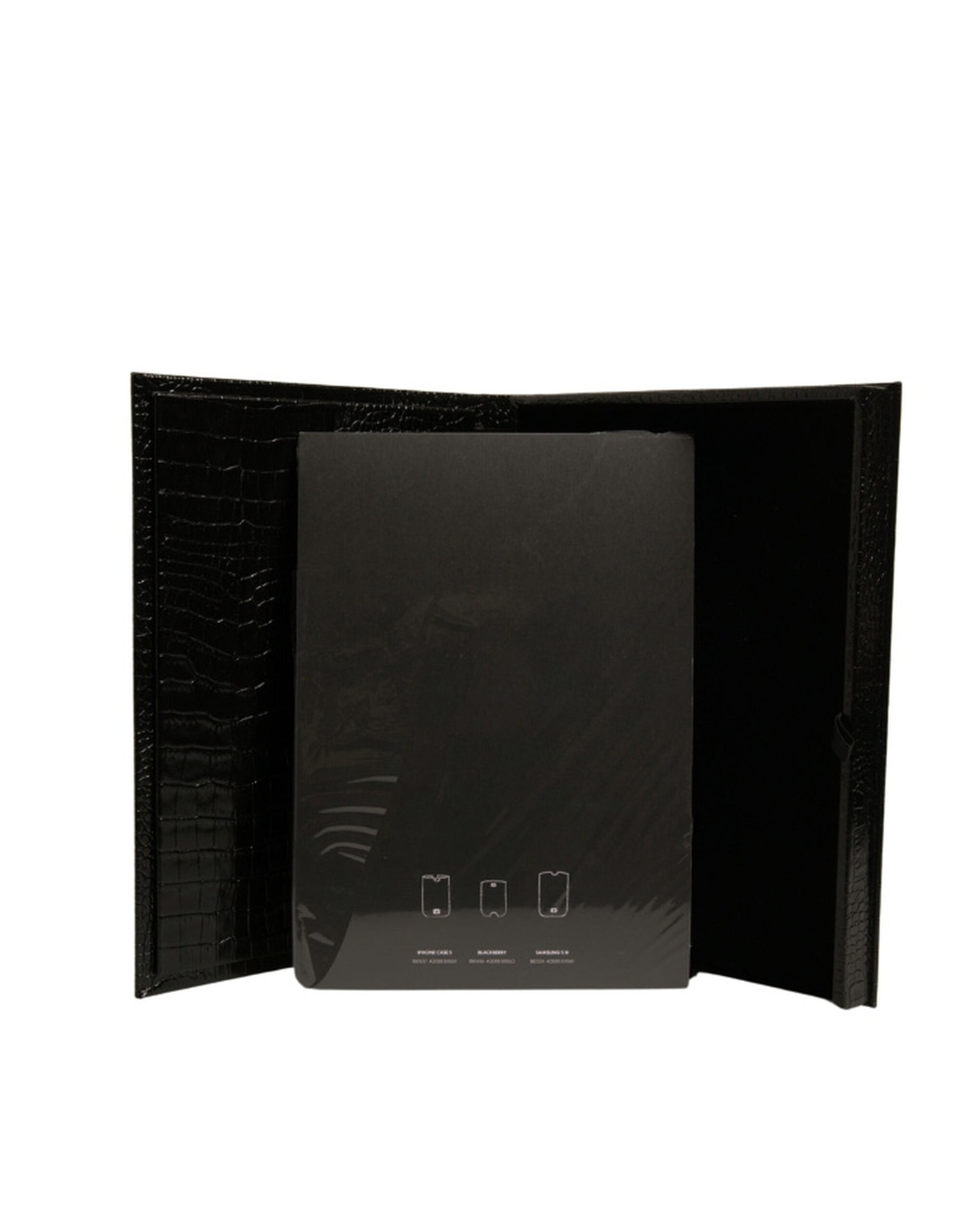 Dolce & Gabbana Elegant Black Leather Logo Plaque Holder Catalogue Case - ClickThatClicks 