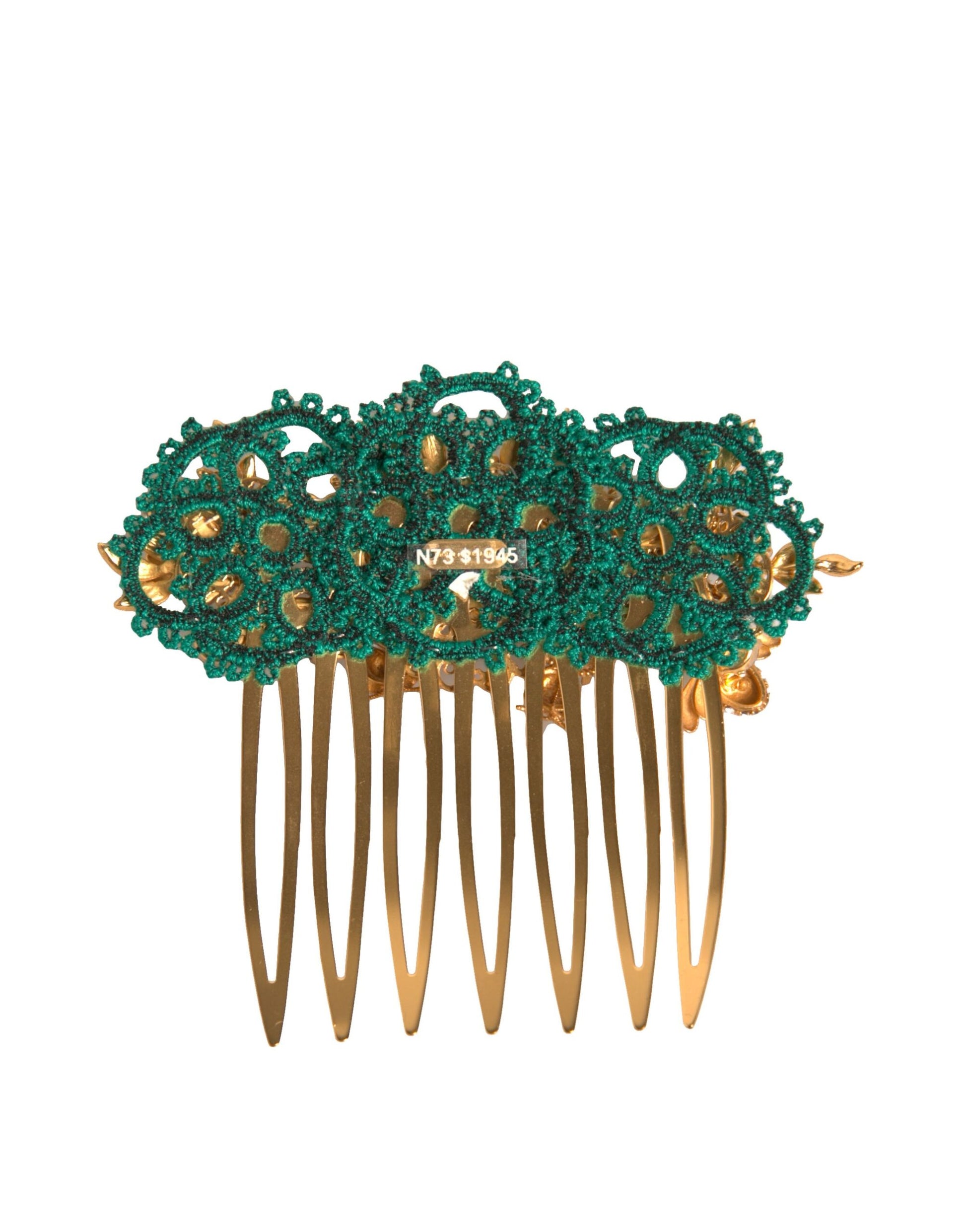 Dolce & Gabbana Gold Brass Crystals Hair Stick Comb - ClickThatClicks 