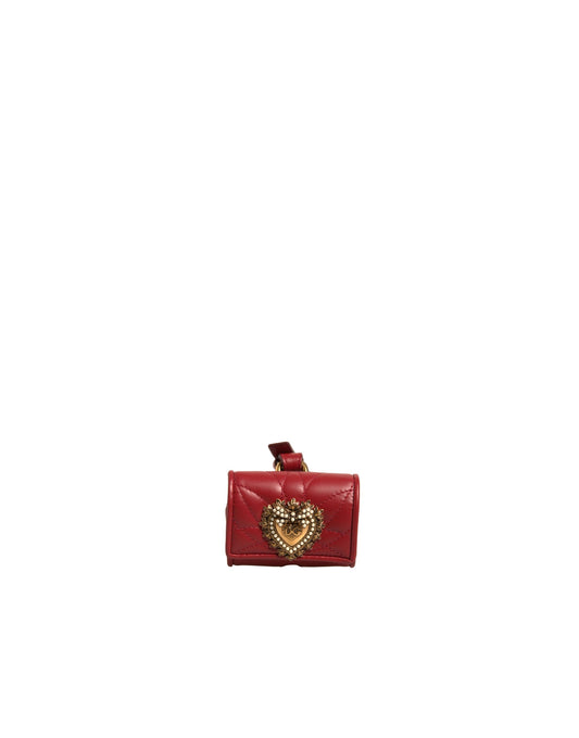 Dolce & Gabbana Black Leather Devotion Heart Strap Airpod Case - ClickThatClicks 