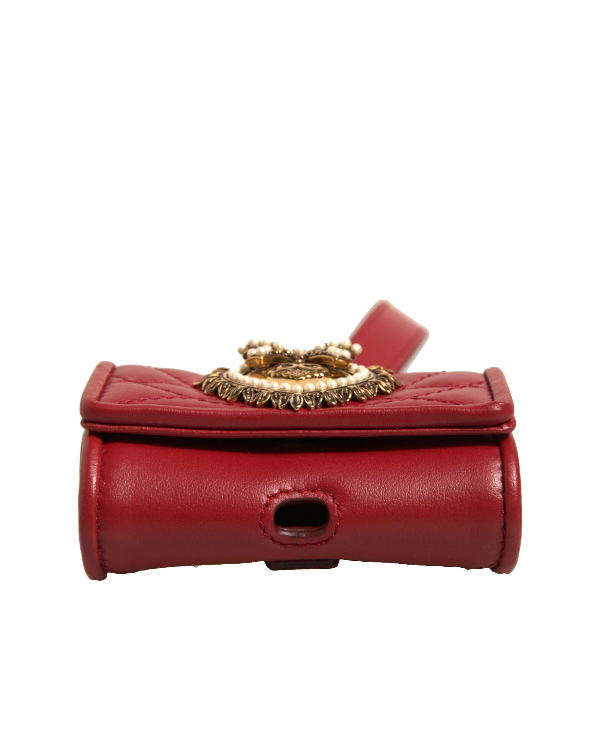 Dolce & Gabbana Black Leather Devotion Heart Strap Airpod Case - ClickThatClicks 
