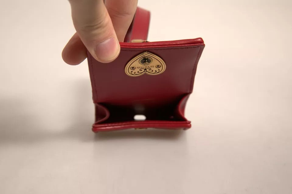 Dolce & Gabbana Black Leather Devotion Heart Strap Airpod Case - ClickThatClicks 