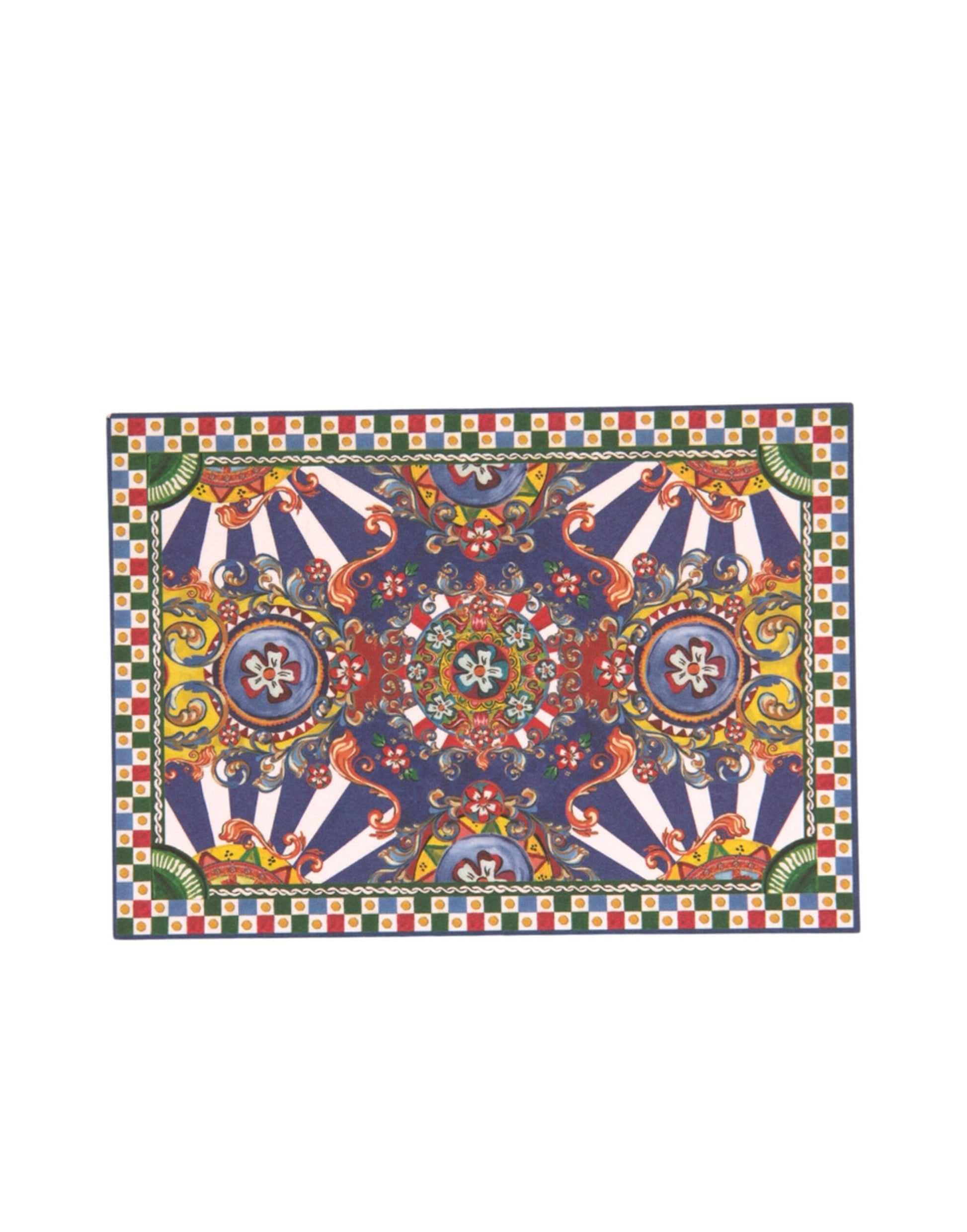 Dolce & Gabbana Multicolor Carretto Siciliano Envelope Post Card Holder - ClickThatClicks 