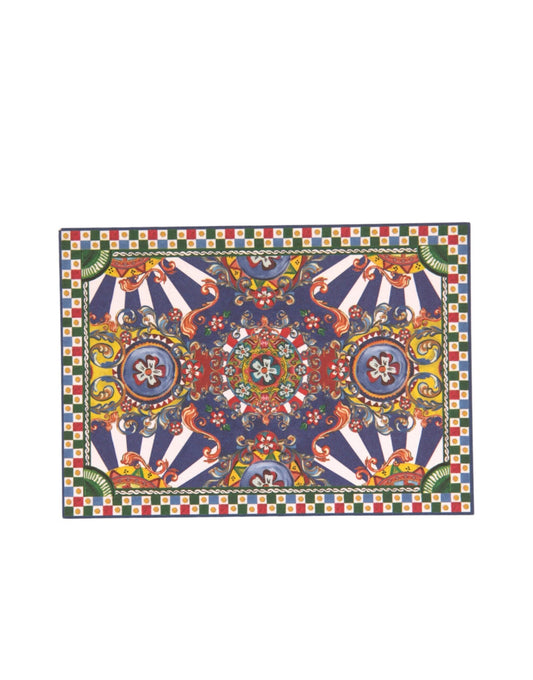 Dolce & Gabbana Multicolor Carretto Siciliano Envelope Post Card Holder - ClickThatClicks 