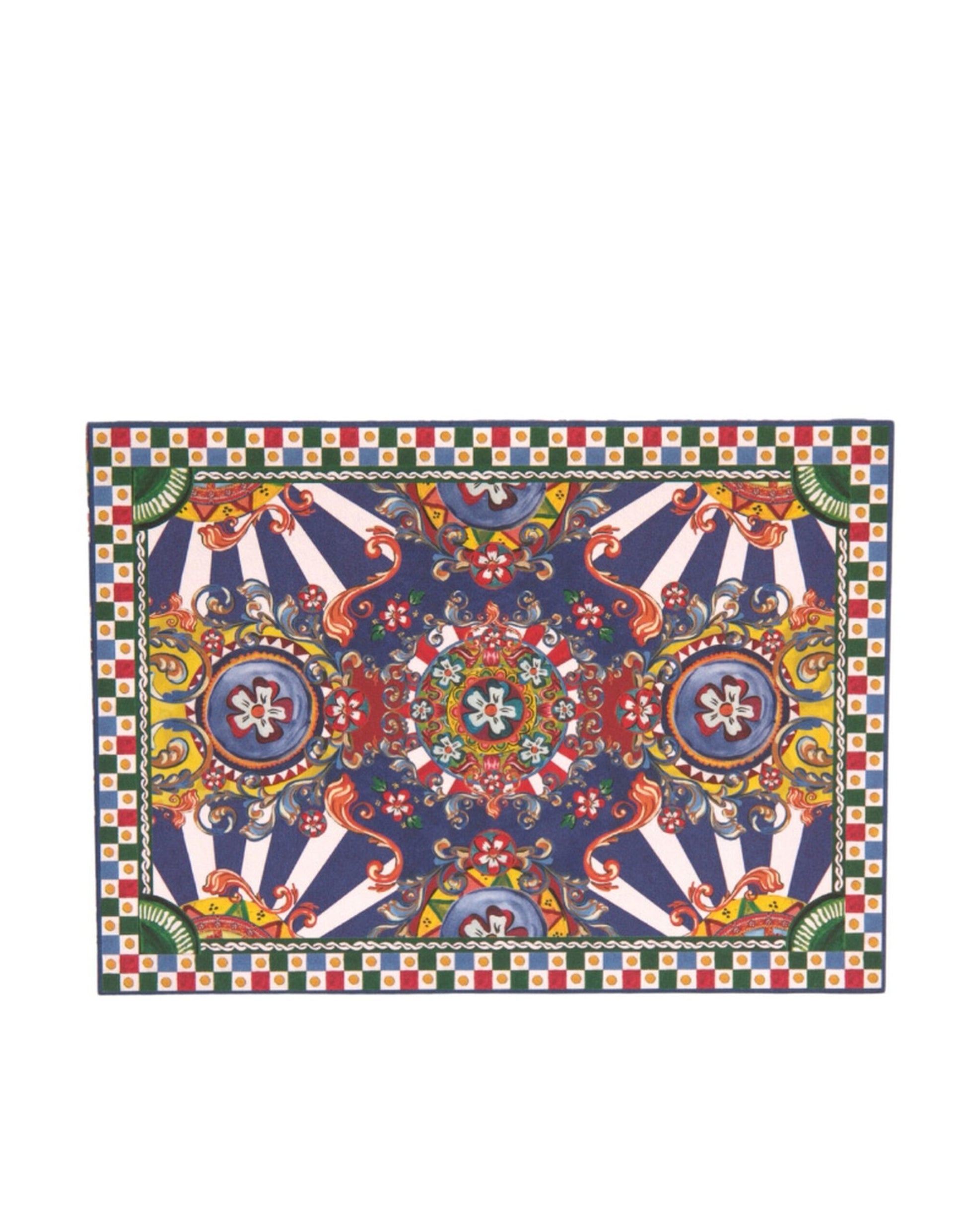 Dolce & Gabbana Multicolor Carretto Siciliano Envelope Post Card Holder - ClickThatClicks 