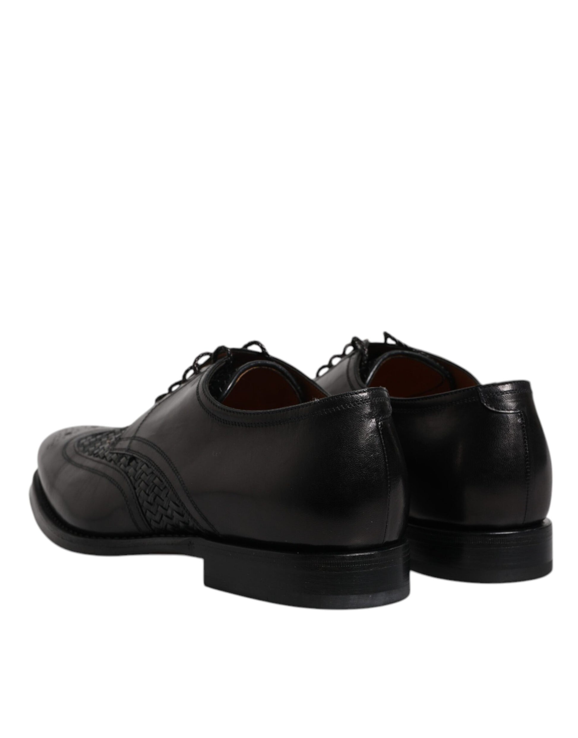 Dolce & Gabbana Black Leather Derby Wingtip Lace Up Formal Dress Shoes - ClickThatClicks 