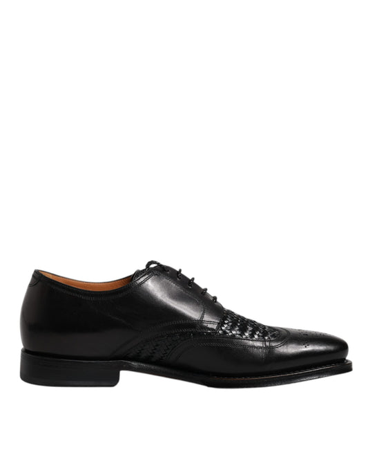 Dolce & Gabbana Black Leather Derby Wingtip Lace Up Formal Dress Shoes - ClickThatClicks 