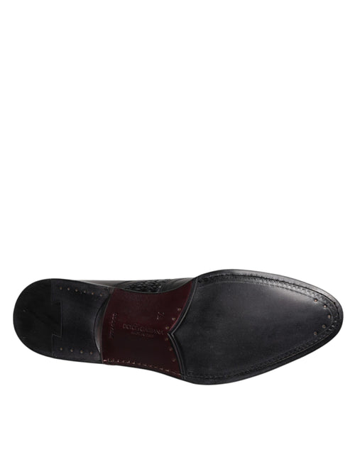 Dolce & Gabbana Black Leather Derby Wingtip Lace Up Formal Dress Shoes - ClickThatClicks 