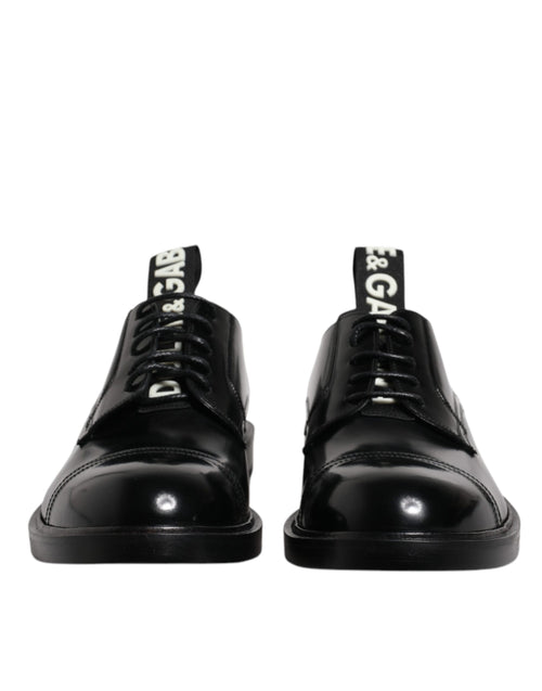 Dolce & Gabbana Black Patent Leather Derby Lace Up Formal Dress Shoes - ClickThatClicks 