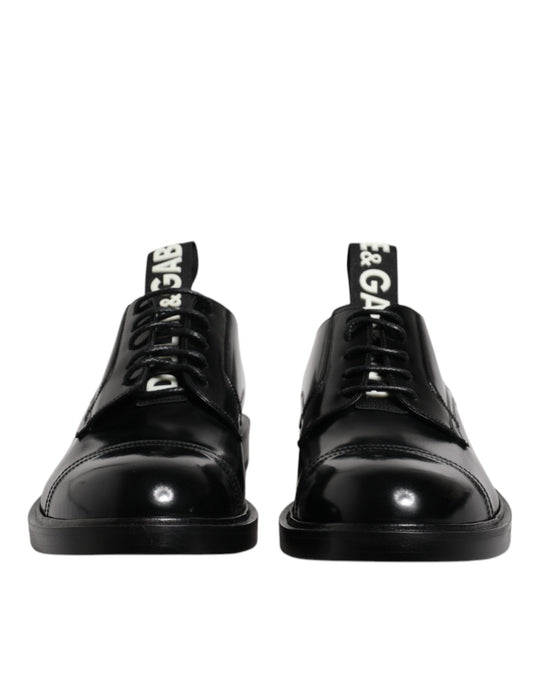 Dolce & Gabbana Black Patent Leather Derby Lace Up Formal Dress Shoes - ClickThatClicks 