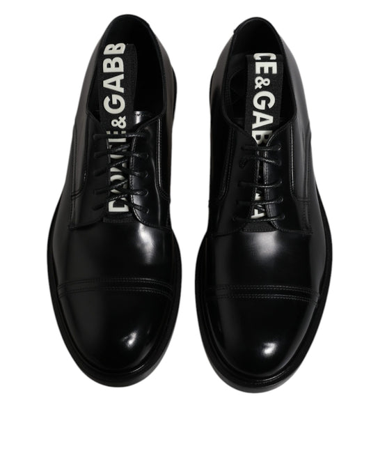 Dolce & Gabbana Black Patent Leather Derby Lace Up Formal Dress Shoes - ClickThatClicks 