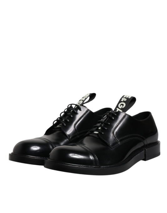 Dolce & Gabbana Black Patent Leather Derby Lace Up Formal Dress Shoes - ClickThatClicks 