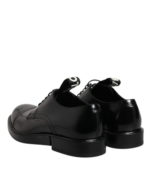 Dolce & Gabbana Black Patent Leather Derby Lace Up Formal Dress Shoes - ClickThatClicks 