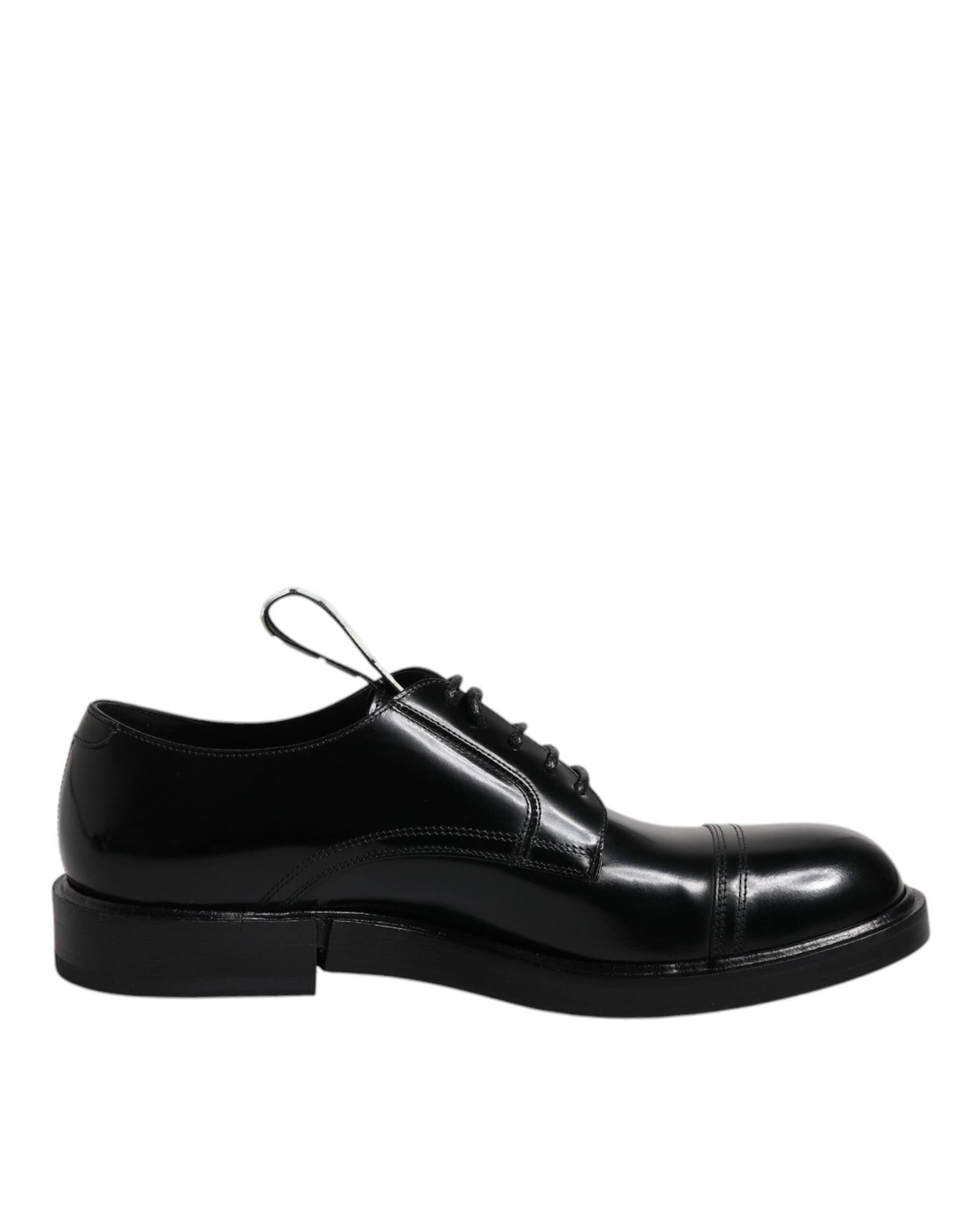 Dolce & Gabbana Black Patent Leather Derby Lace Up Formal Dress Shoes - ClickThatClicks 