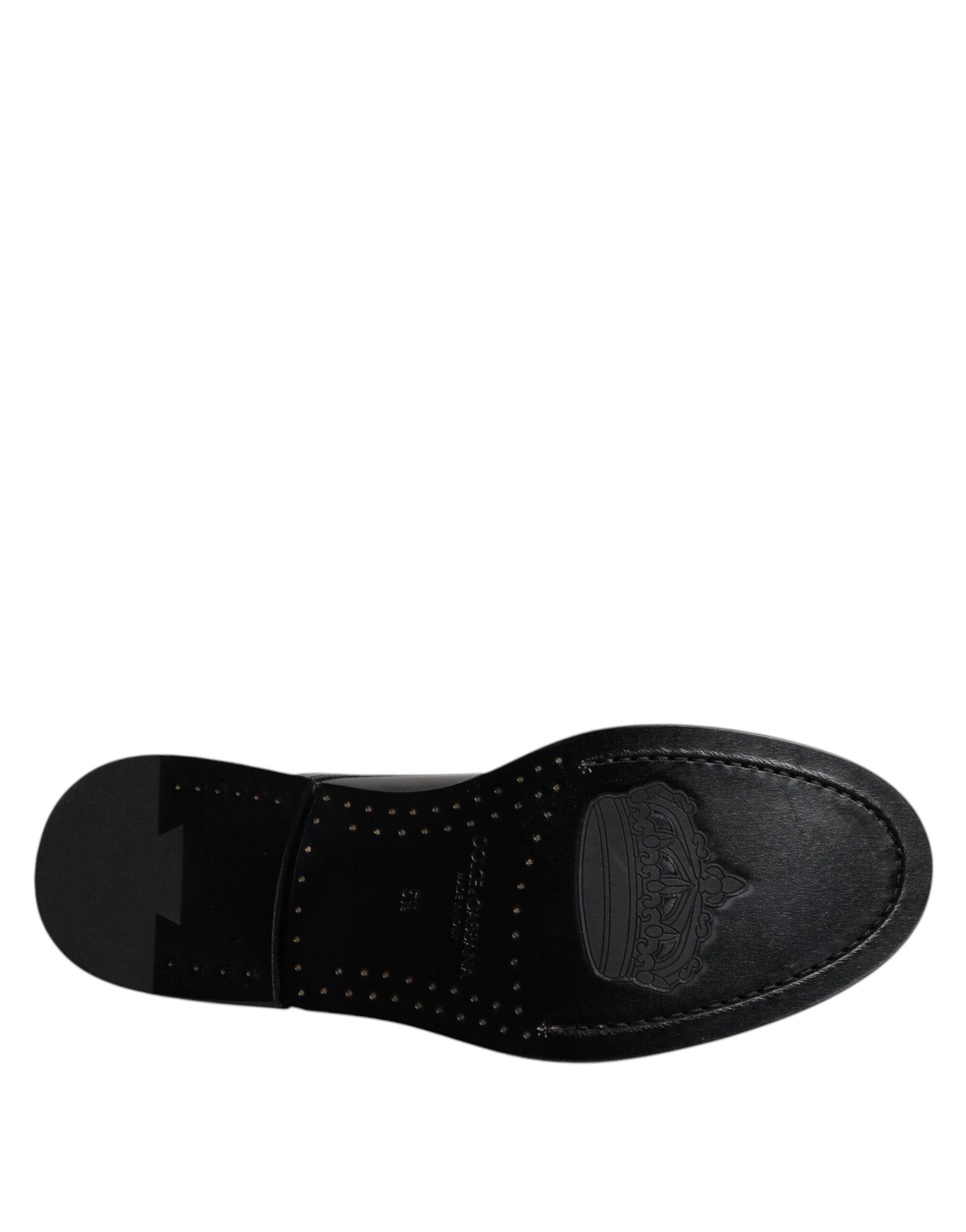 Dolce & Gabbana Black Patent Leather Derby Lace Up Formal Dress Shoes - ClickThatClicks 