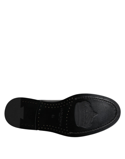 Dolce & Gabbana Black Patent Leather Derby Lace Up Formal Dress Shoes - ClickThatClicks 