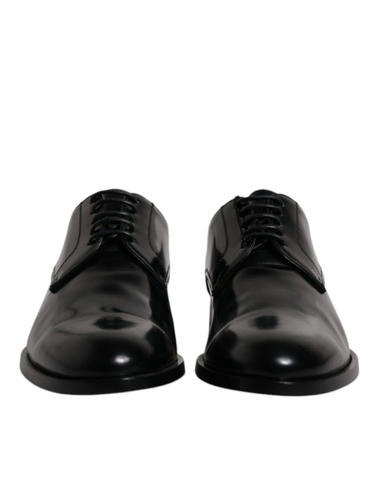 Dolce & Gabbana Black Calfskin Leather Derby Lace Up Formal Dress Shoes - ClickThatClicks 