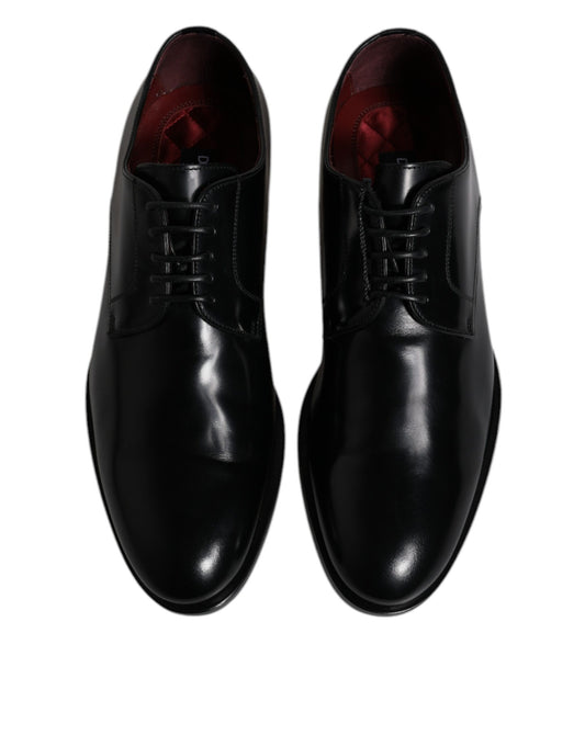 Dolce & Gabbana Black Calfskin Leather Derby Lace Up Formal Dress Shoes - ClickThatClicks 