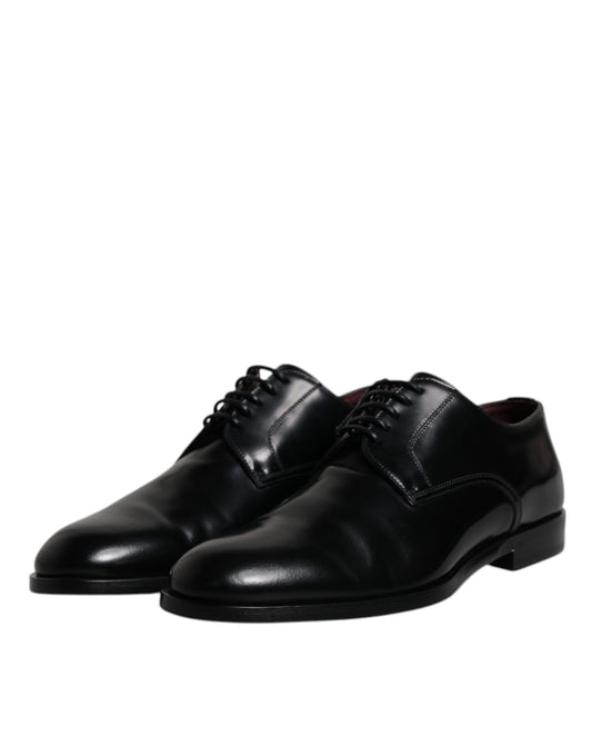 Dolce & Gabbana Black Calfskin Leather Derby Lace Up Formal Dress Shoes - ClickThatClicks 