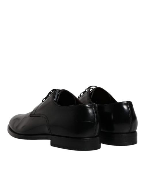 Dolce & Gabbana Black Calfskin Leather Derby Lace Up Formal Dress Shoes - ClickThatClicks 