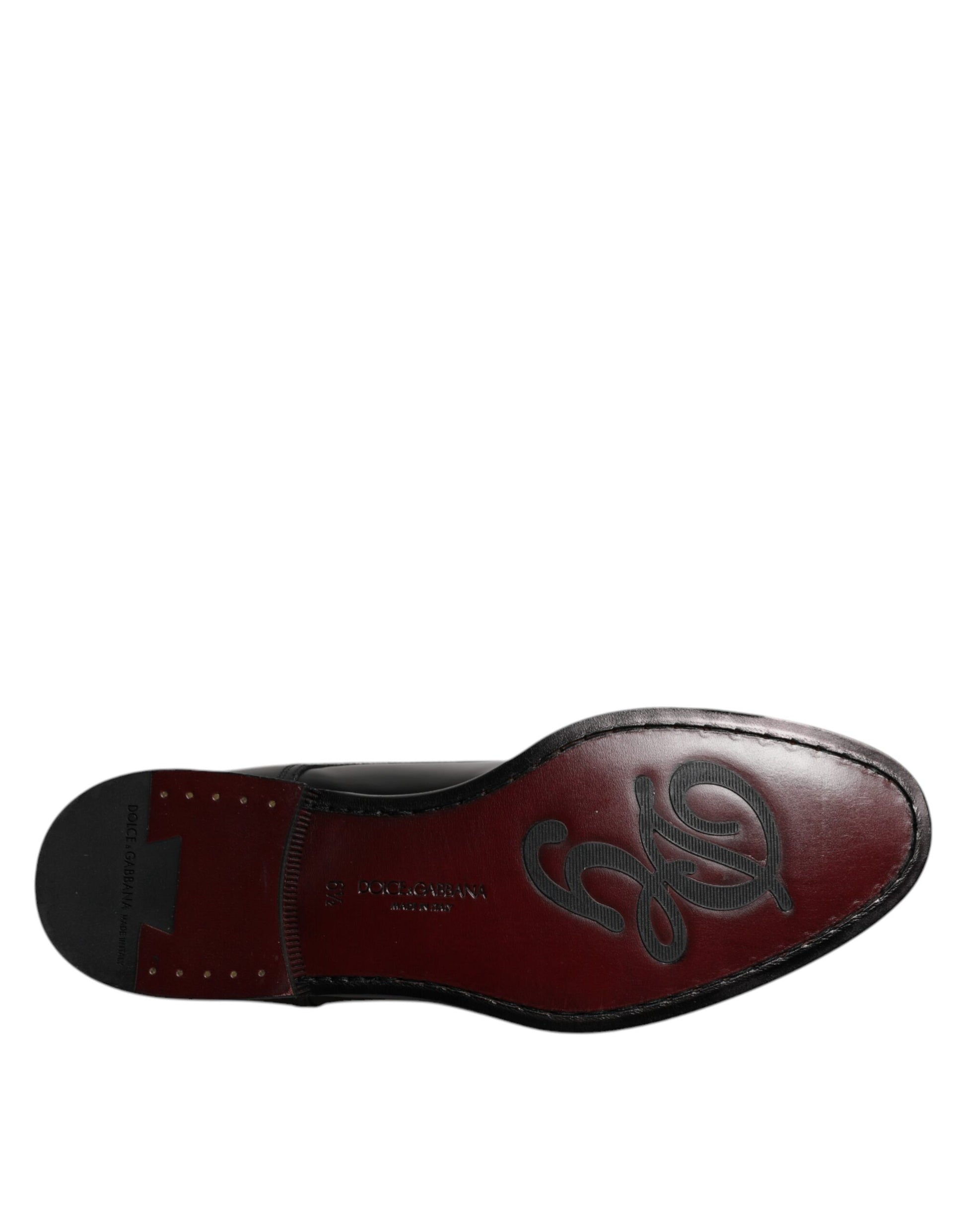 Dolce & Gabbana Black Calfskin Leather Derby Lace Up Formal Dress Shoes - ClickThatClicks 