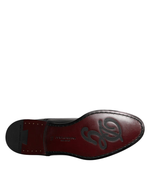 Dolce & Gabbana Black Calfskin Leather Derby Lace Up Formal Dress Shoes - ClickThatClicks 