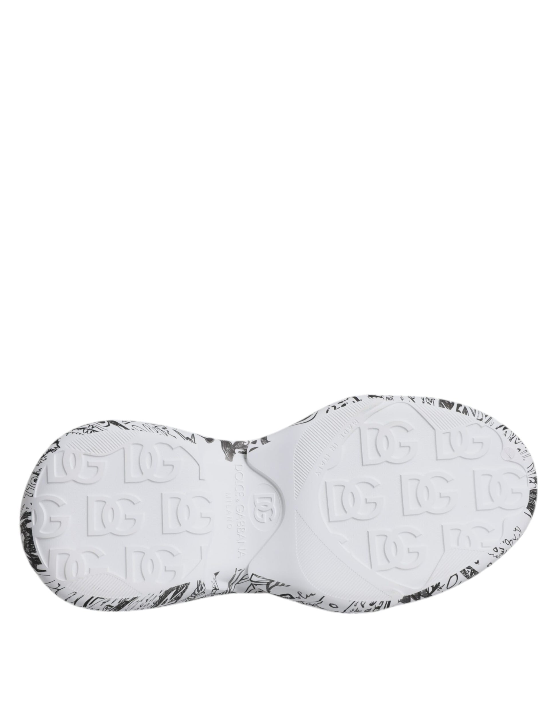 Dolce & Gabbana White Black Graffiti Daymaster Sneakers Shoes - ClickThatClicks 