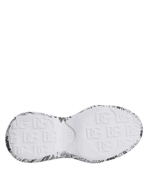 Dolce & Gabbana White Black Graffiti Daymaster Sneakers Shoes - ClickThatClicks 