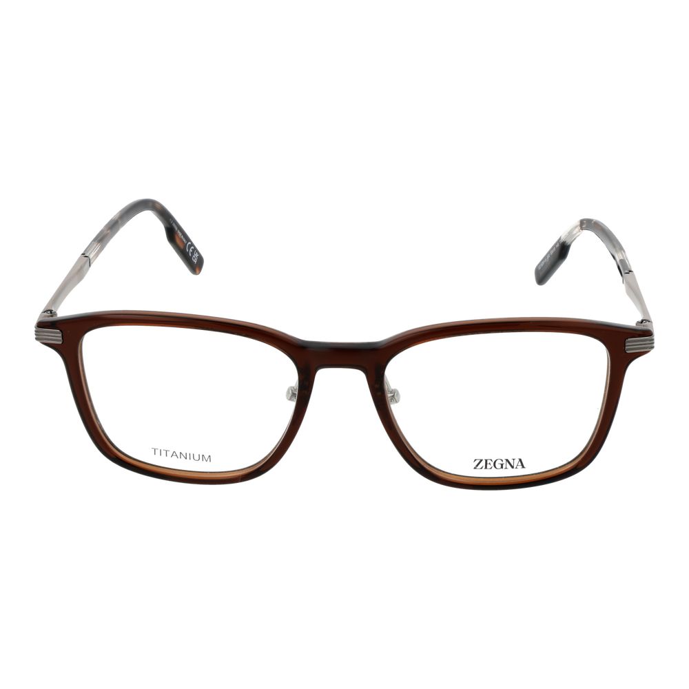 Ermenegildo Zegna Brown Plastic & Titanium Glasses (Frames) - ClickThatClicks 