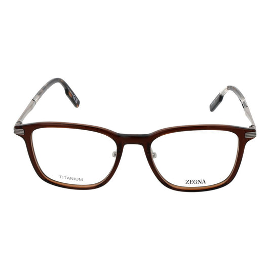 Ermenegildo Zegna Brown Plastic & Titanium Glasses (Frames) - ClickThatClicks 