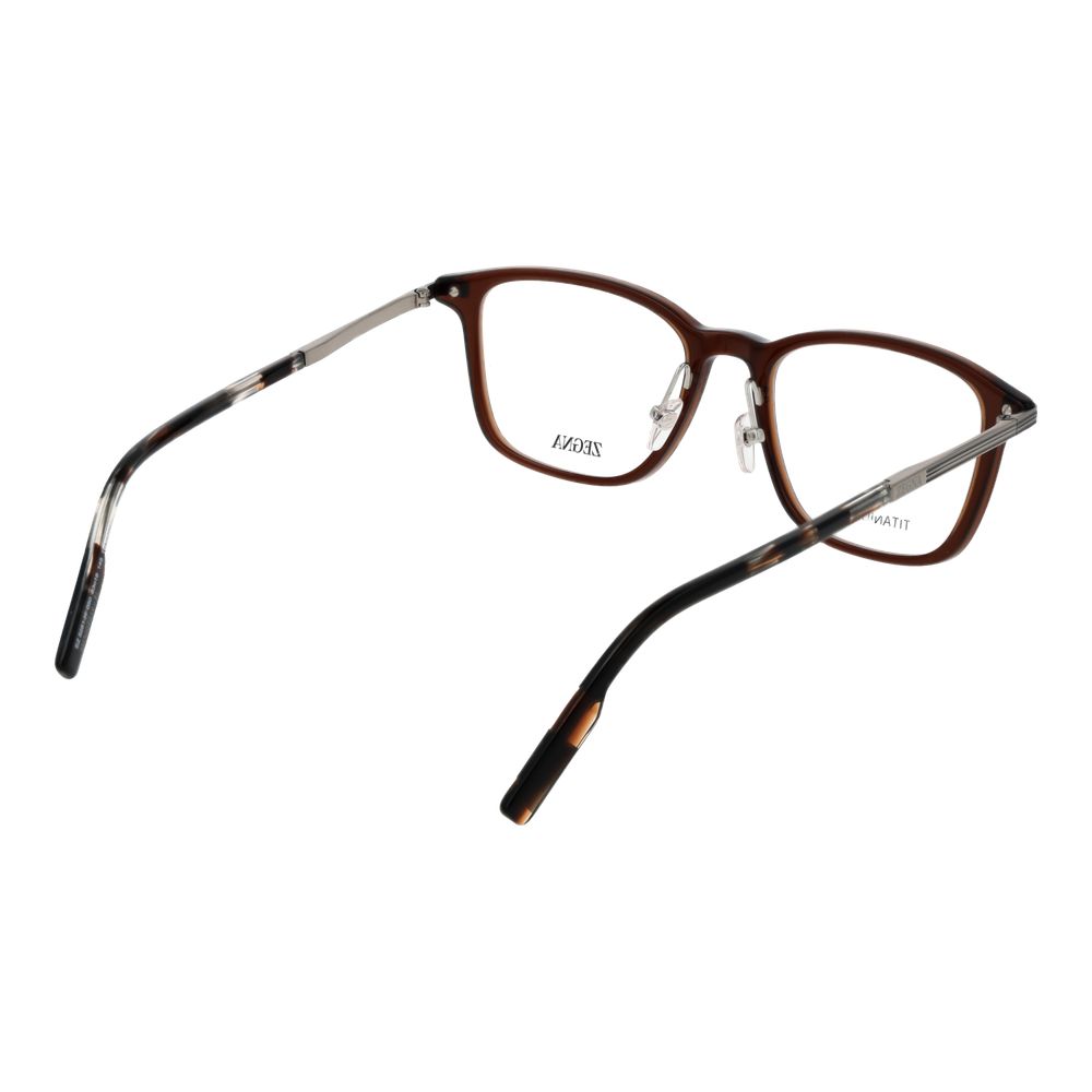 Ermenegildo Zegna Brown Plastic & Titanium Glasses (Frames) - ClickThatClicks 