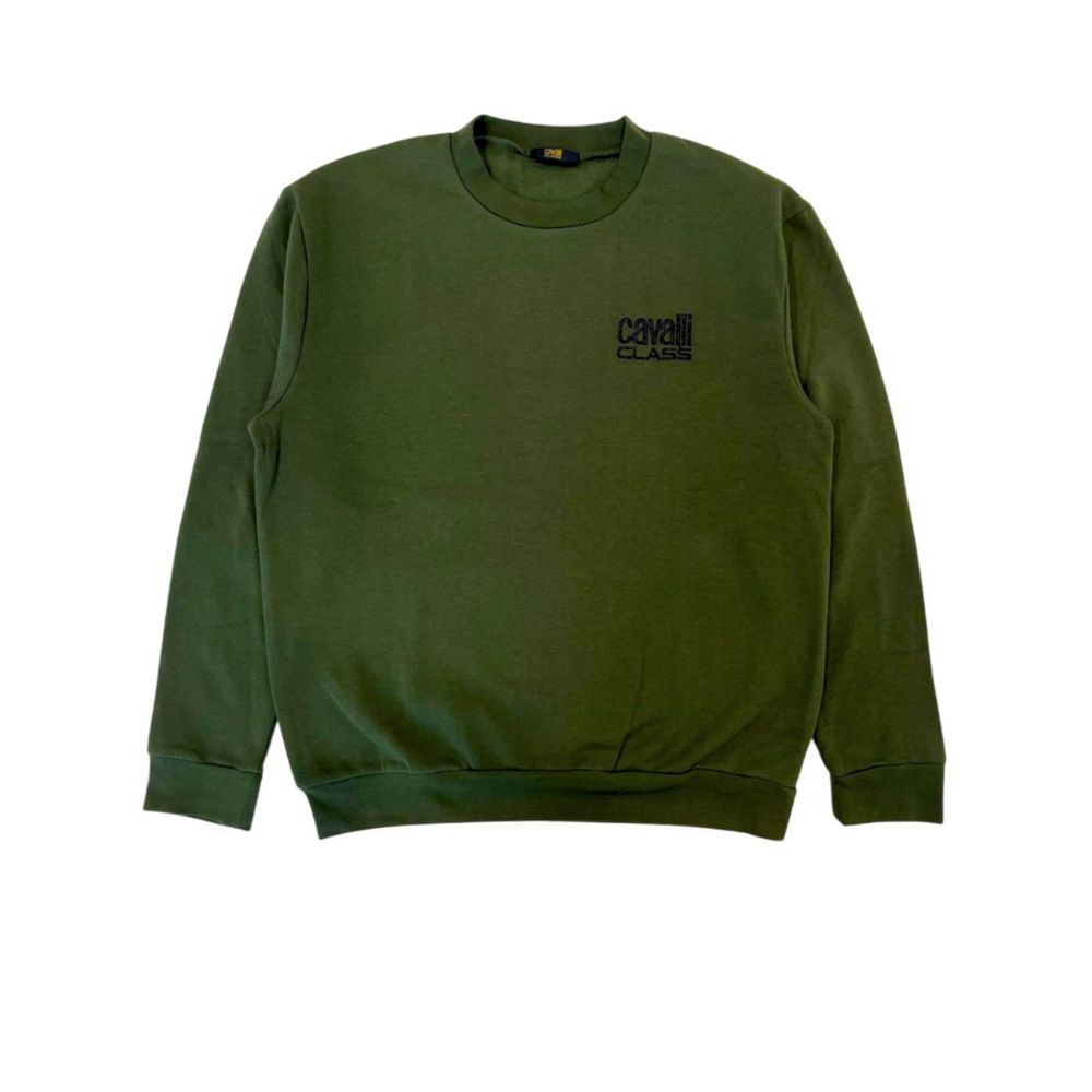 Cavalli Class Green Cotton Men Sweater