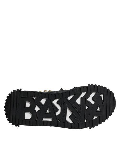 Dolce & Gabbana Black Leather Studded Slides Sandals Shoes - ClickThatClicks 
