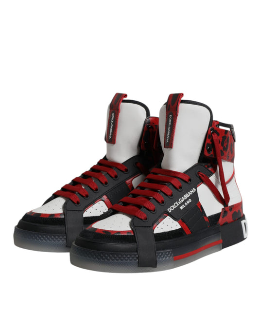 Dolce & Gabbana Multicolor Leather High Top Sneakers Shoes - ClickThatClicks 