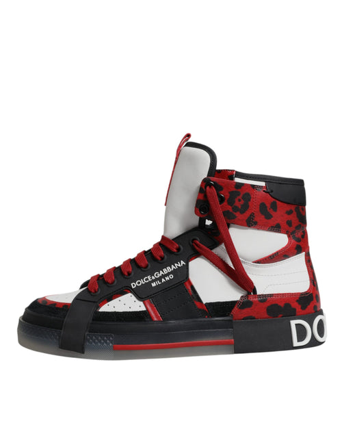 Dolce & Gabbana Multicolor Leather High Top Sneakers Shoes - ClickThatClicks 
