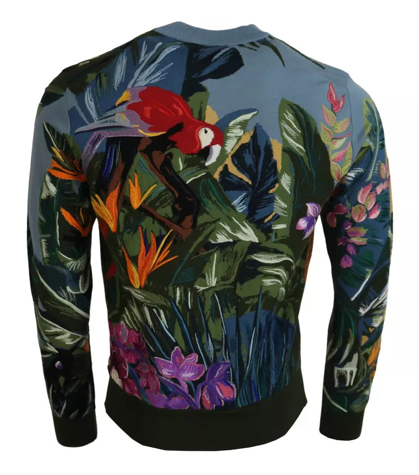 Dolce & Gabbana Jungle Wool Silk Pullover Logo Sweater - ClickThatClicks 