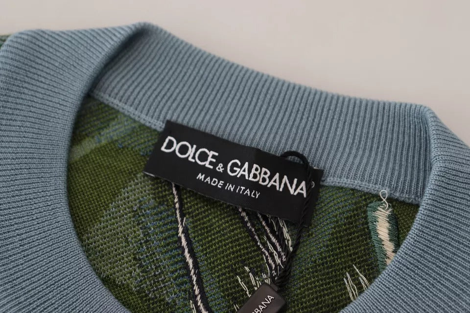Dolce & Gabbana Jungle Wool Silk Pullover Logo Sweater - ClickThatClicks 