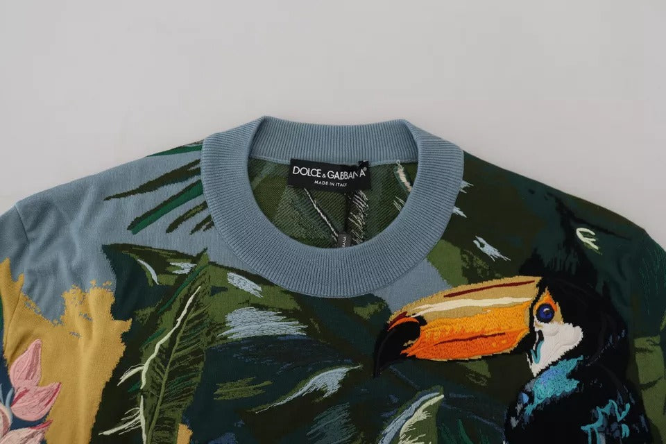 Dolce & Gabbana Jungle Wool Silk Pullover Logo Sweater - ClickThatClicks 