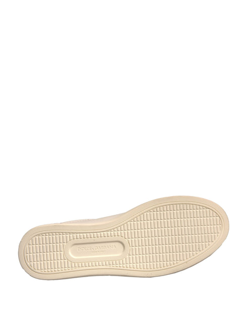 Dolce & Gabbana White Suede Leather Low Top Sneakers Shoes - ClickThatClicks 